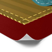 パッチワークの背景（アルファベットパターン） ポスター (角)