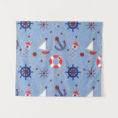 パッチワークの航海のなデザイン タペストリー (正面(横))