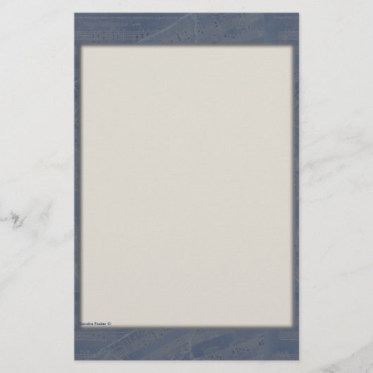 パッチワークの青い文房具 便箋 (正面)