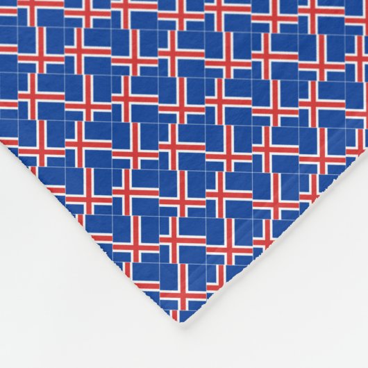 パッチワークアイスランド国旗のパターン フリースブランケット (角)