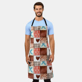 パッチワークエプロン – サマーキッチンスタイル エプロン (着用した状態)