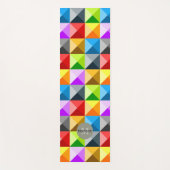 パッチワークカッコいい三角形カラフル幾何学モノグラム ヨガマット (正面)