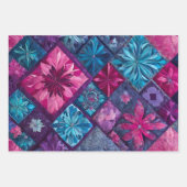 パッチワークカラフルキルトの紙シート ラッピングペーパーシート (正面3)