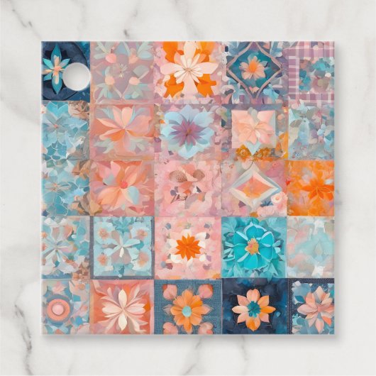 パッチワークカラフルキルトアートギフトラベル フェイバータグ (正面)