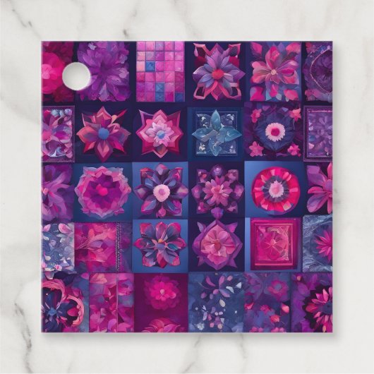 パッチワークカラフルキルトアートギフトラベル フェイバータグ (正面)