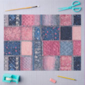 パッチワークカラフルキルトアートティッシュペーパー 薄葉紙 (クラフト)