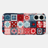パッチワークカラフルキルトアートiPhoneケース Case-Mate iPhoneケース (裏面 (横))