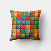 パッチワークカラフルキルトパターン クッション (裏面)