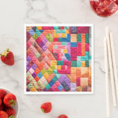 パッチワークカラフルキルトパターン スタンダードランチョンナプキン (インサイチュ)