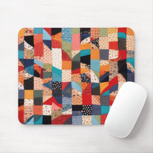パッチワークカラフルキルトパターン マウスパッド (マウス)