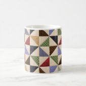 パッチワークカラフルキルト：フラワーテクスチャ。 コーヒーマグカップ (中央)