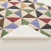 パッチワークカラフルキルト:フラワーテクスチャ。 シェルパブランケット (3/4)