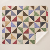 パッチワークカラフルキルト:フラワーテクスチャ。 シェルパブランケット (正面(横))