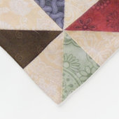 パッチワークカラフルキルト:フラワーテクスチャ。 フリースブランケット (角)