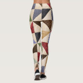 パッチワークカラフルキルト：フラワーテクスチャ。 レギンス (裏面)