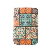 パッチワークカラフルタイル：イスラム教マジョリカのモチーフ バスマット (正面縦)