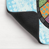 パッチワークカラフルパターンモノグラムウミガメ マウスパッド (コーナー)