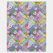 パッチワークカラフルパターン幾何フラワードット フリースブランケット (正面)