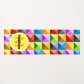 パッチワークカラフル幾何学模様モノグラム ヨガマット (正面(横))