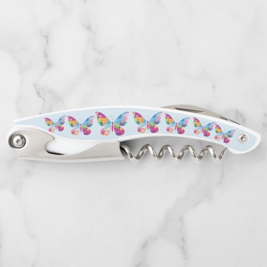 パッチワークカラフル蝶デザインコルク抜き ソムリエナイフ (正面)