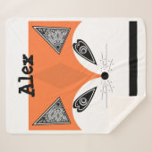 パッチワークキツネ、アップリケキツネ、キツネ、子供 シェルパブランケット (正面(横))