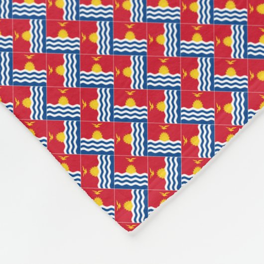 パッチワークキリバス国旗のパターン フリースブランケット (角)