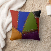 パッチワークキルトのデザイン クッション (ブランケット)