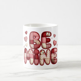 パッチワークキルトのハートのバレンタインのコーヒーマグ | Be Mine Valentine Co コーヒーマグカップ