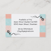 パッチワークキルトキルターキルティングSeamstressをブロック 名刺 (裏面)