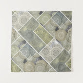 パッチワークキルトセラミックタイル円マンダラパッチ タペストリー (正面)