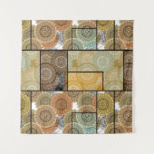 パッチワークキルトセラミックタイル円マンダラパッチ タペストリー (正面(横))