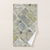 パッチワークキルトセラミックタイル円マンダラパッチ バスタオルセット (ハンドタオル)