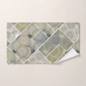 パッチワークキルトセラミックタイル円マンダラパッチ バスタオルセット (ハンドタオル)