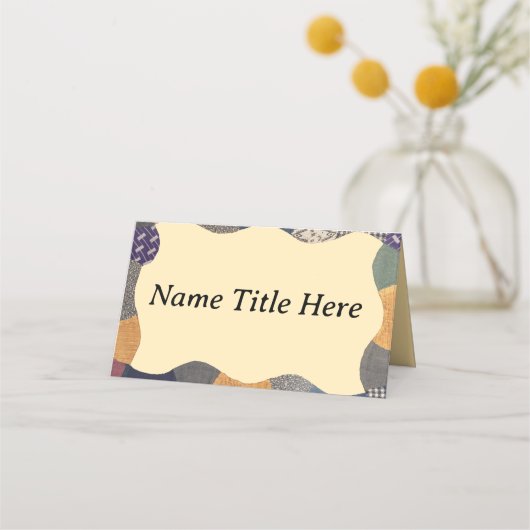 パッチワークキルトファブリックキルティング材料パッチ プレイスカード (正面)