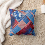 パッチワークキルトブルージーンズパターンピロー クッション (ブランケット)