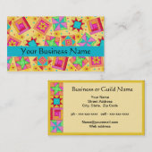 パッチワークキルトブロックアートイエロー 名刺 (正面/裏面)