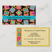 パッチワークキルトブロックアートブラック 名刺 (正面/裏面)