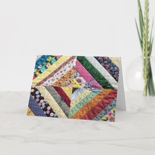 パッチワークキルトプリント誕生日パターン カード (正面)