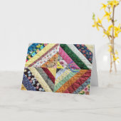 パッチワークキルトプリント誕生日パターン カード (黄色い花)