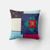 パッチワークキルトモノグラム クッション (裏面)