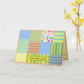 パッチワークキルト注記/グリーティングカード カード (黄色い花)