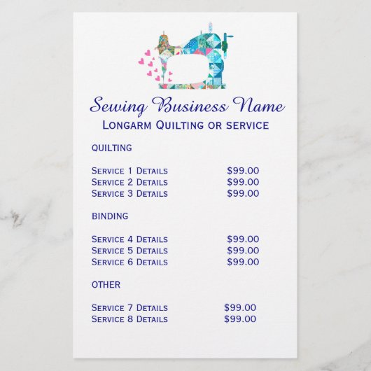 パッチワークキルト裁縫機械事業 チラシ (正面)