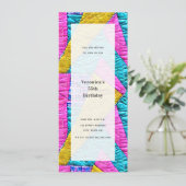 パッチワークキルト風の汎用パーティー 招待状 (スタンド正面)