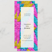 パッチワークキルト風の汎用パーティー 招待状 (正面/裏面)