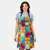 パッチワークキルト エプロン (着用した状態)