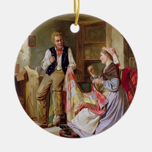 パッチワークキルト セラミックオーナメント (正面)