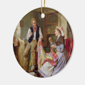 パッチワークキルト セラミックオーナメント (左)