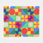 パッチワークキルト フリースブランケット (正面(横))