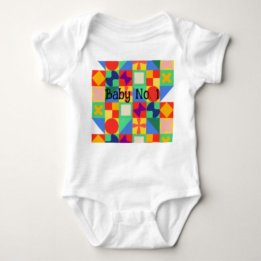 パッチワークキルト ベビーボディスーツ (正面)