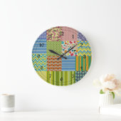 パッチワークキルト ラージ壁時計 (ホーム)